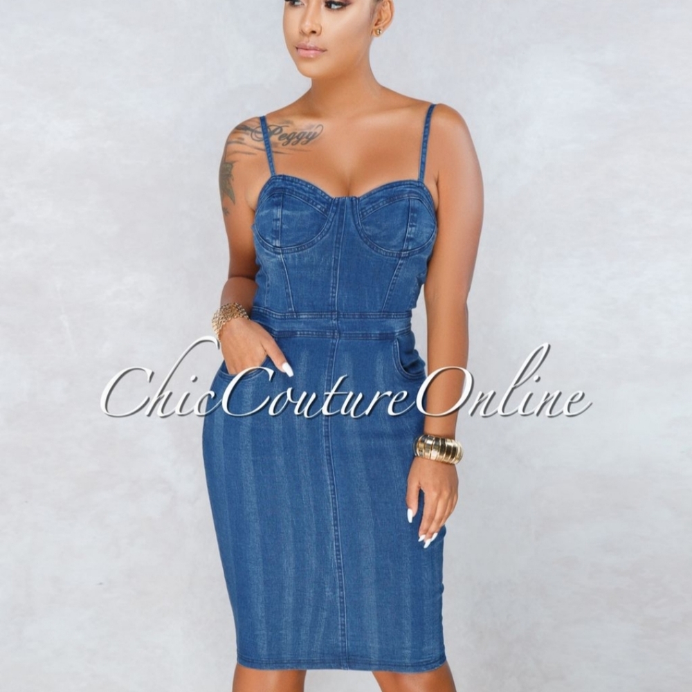 Chic Couture Online - Manzie Blue denim dress - M